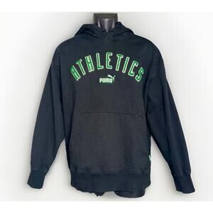 Puma The NeverWorn Hoodie SM Black Embroider Green 3D Patch Heavy Reverse Weave